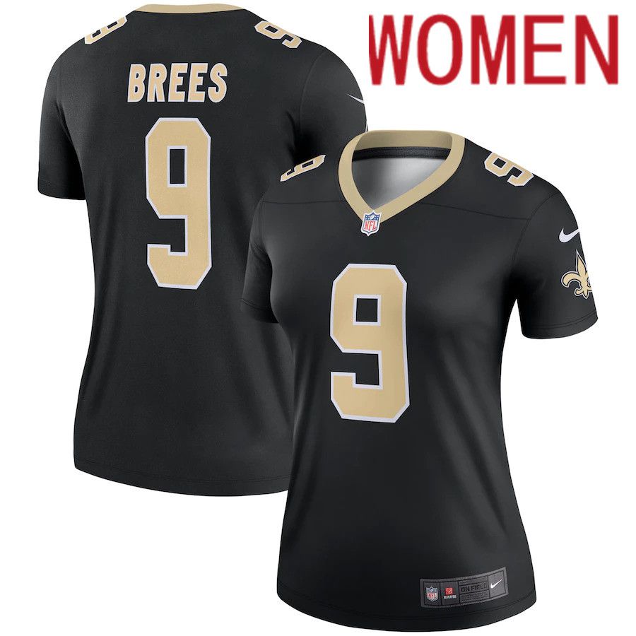 Women New Orleans Saints #9 Drew Brees Nike Black Legend NFL Jersey
